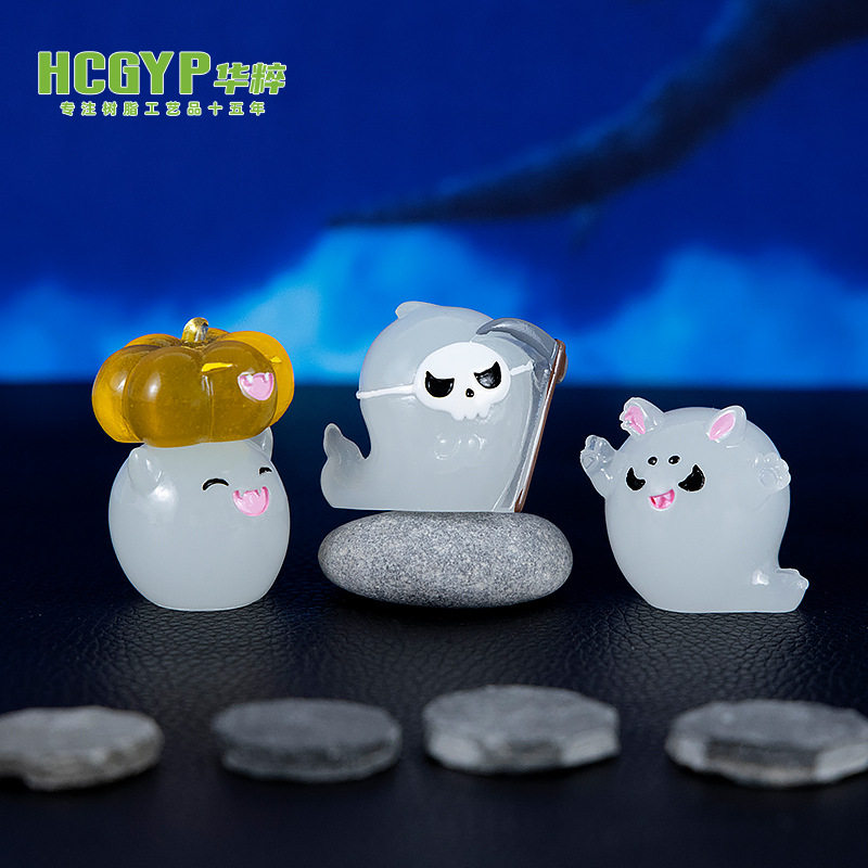 Micro Landscape Creative Cute Luminous Grim Reaper Vampire DIY Festival Decoration Halloween Ornament Resin Crafts