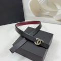 3.0cm wide wine red with black network cable and silver buckle
