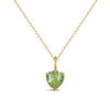 New Seiko Inlaid Olive Green Love Necklace Women's Mori Style New High-value Fashion Heart-shaped Pendant Necklace