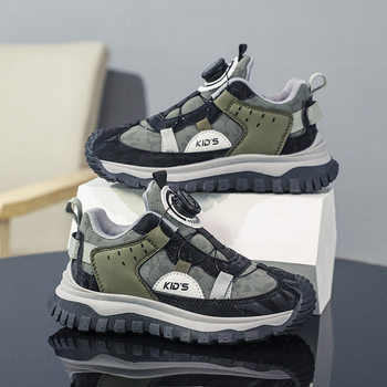 Girls' Sports Shoes 2025 New Children's Shoes Leather Waterproof Versatile Soft Sole Boys' Sports Shoes Non-Slip and Wear-Resistant Students