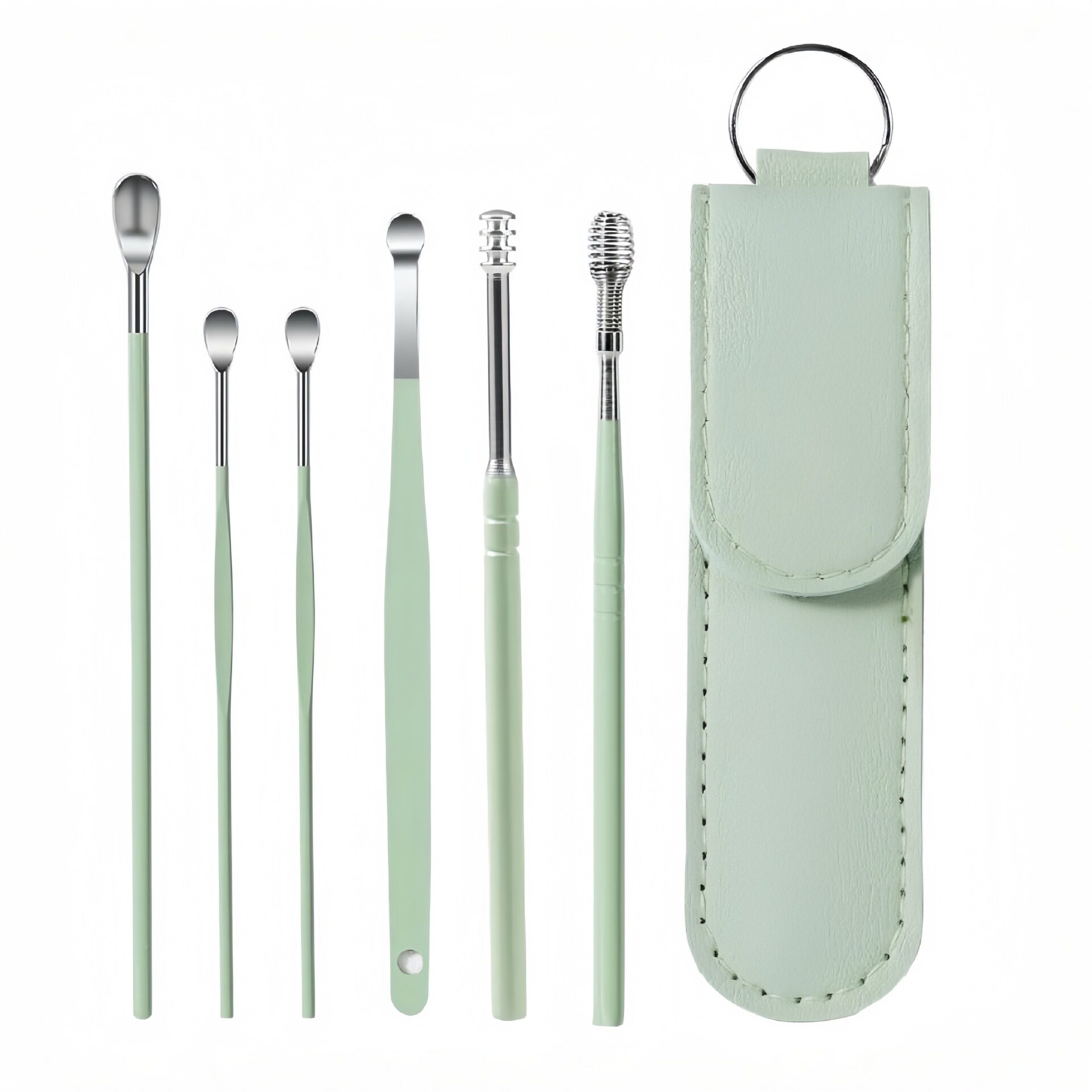 6-Piece Ear Pick Set, Spiral Ear Pick, Professional Earwax Removal Tool for Adults, Portable Ear Cleaning Tool