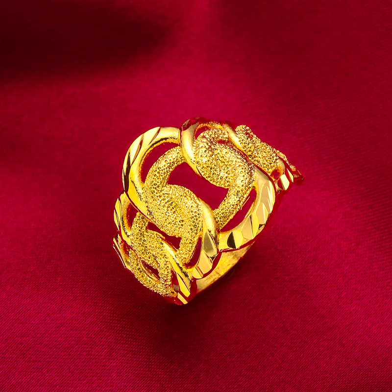 越南沙金女戒指时尚跨境电商首饰批发越南沙金戒指女士