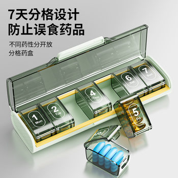 Weijian medicine box seven days a week 7-compartment portable sealed light-proof sub-box large-capacity medicine dispenser