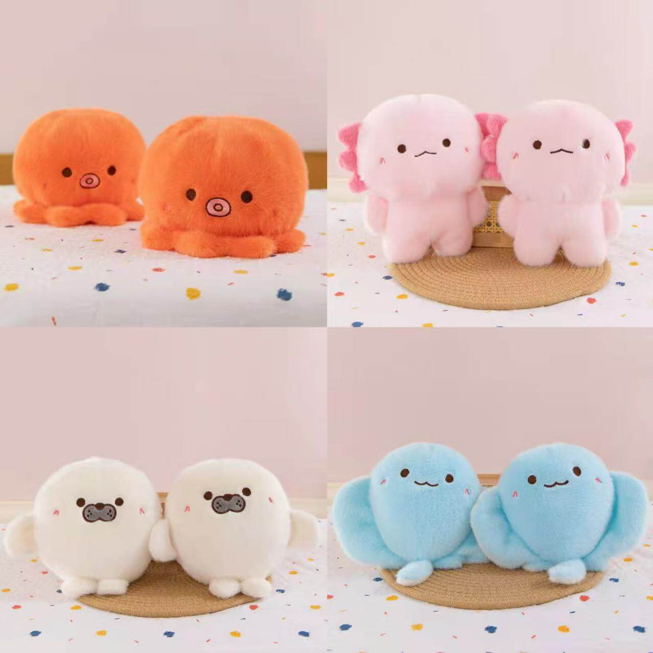 毛绒玩具八寸抓机娃娃批发婚礼抛洒公仔摆摊地推伴手礼活动玩偶