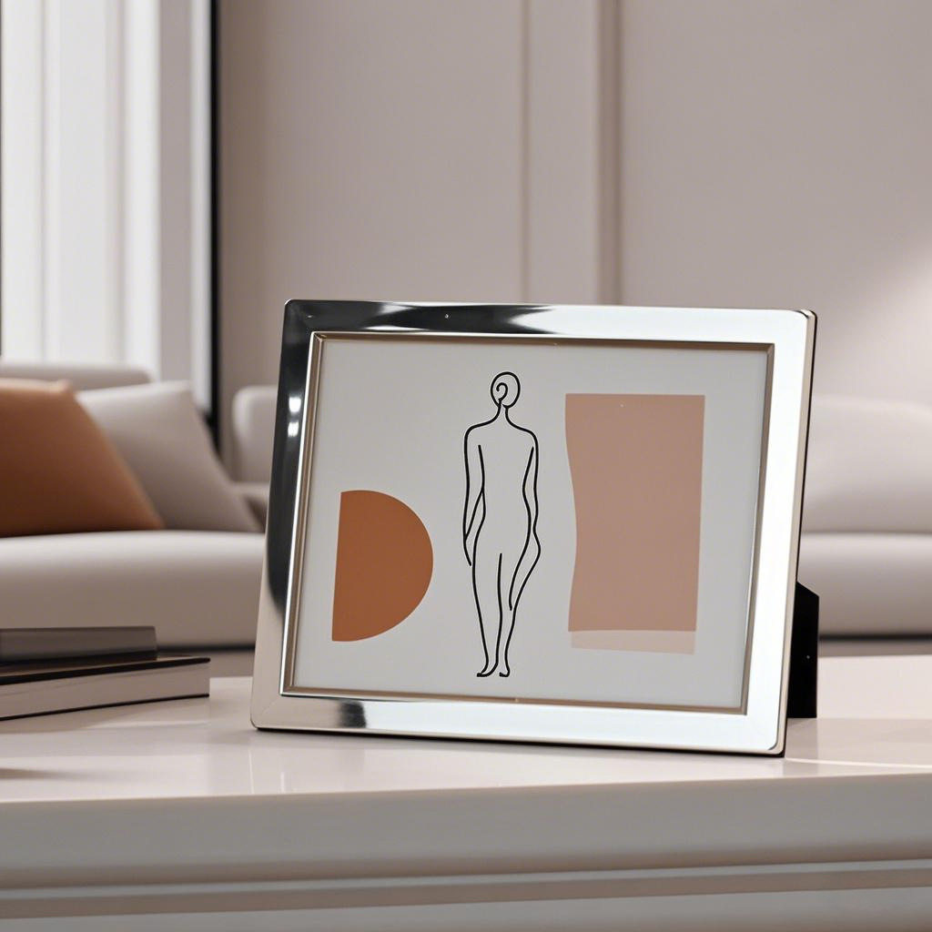 6-Inch 7-Inch 8inch 10inch Ethereal and Cool Silver-Plated Metal Flat-Edge Glossy Photo Frame Desktop Ornament Photo Display