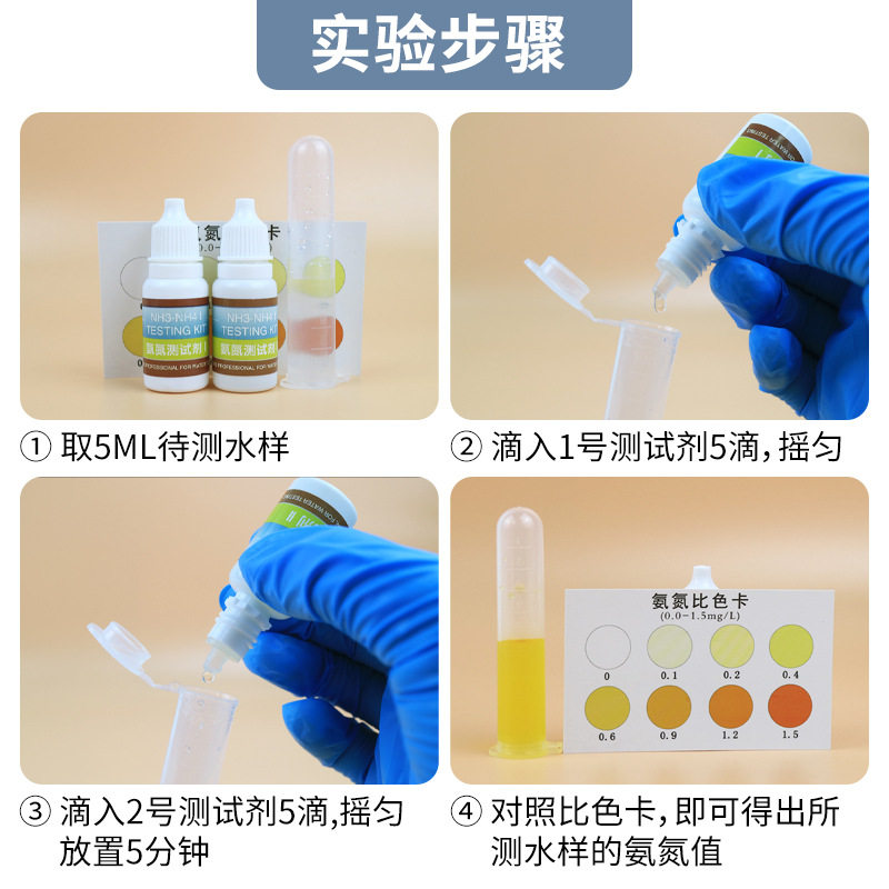 Nitrate Reagent Ammonia Nitrogen Reagent Ph Residual Chlorine Rapid Detection Analysis Box Aquarium Kit Ornamental Fish Water Quality