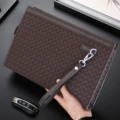 F71-Brown Red-Wide Woven Square Bag