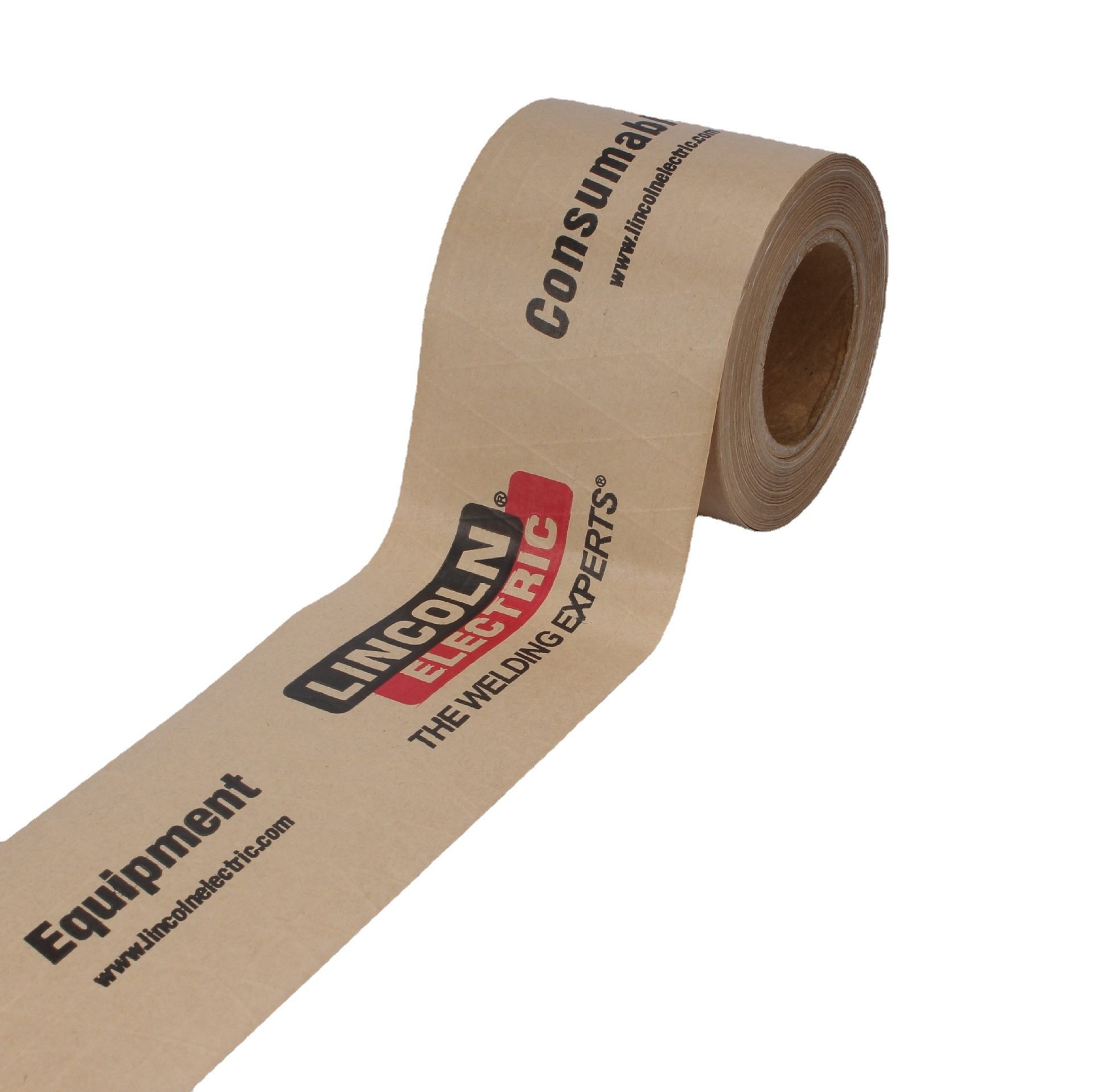 Wired Wet Water Sticking Cowhide Tape Cross-border Printing LOGO Easy-to-tear Handwritten Water-free Paper Kraft Tape