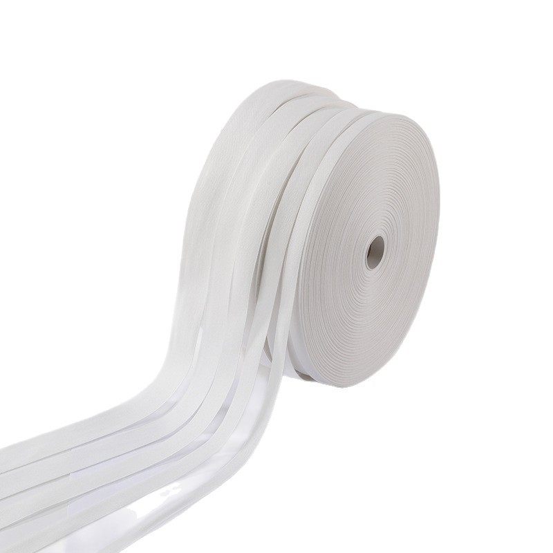 1cm wide white cotton trademark webbing edging cotton belt horizontal cotton webbing without fluorescent agent cotton webbing