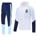 Argentina white hooded windbreaker suit]