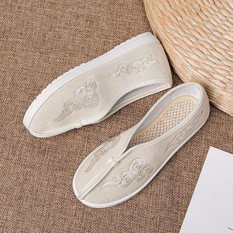 Children's Hanfu Shoes Ancient Style Girl's Embroidered Shoes Chinese Style Boy's Ancient Costumes Performance Shoes Old Beijing Cloth Shoes Soft Black Sole