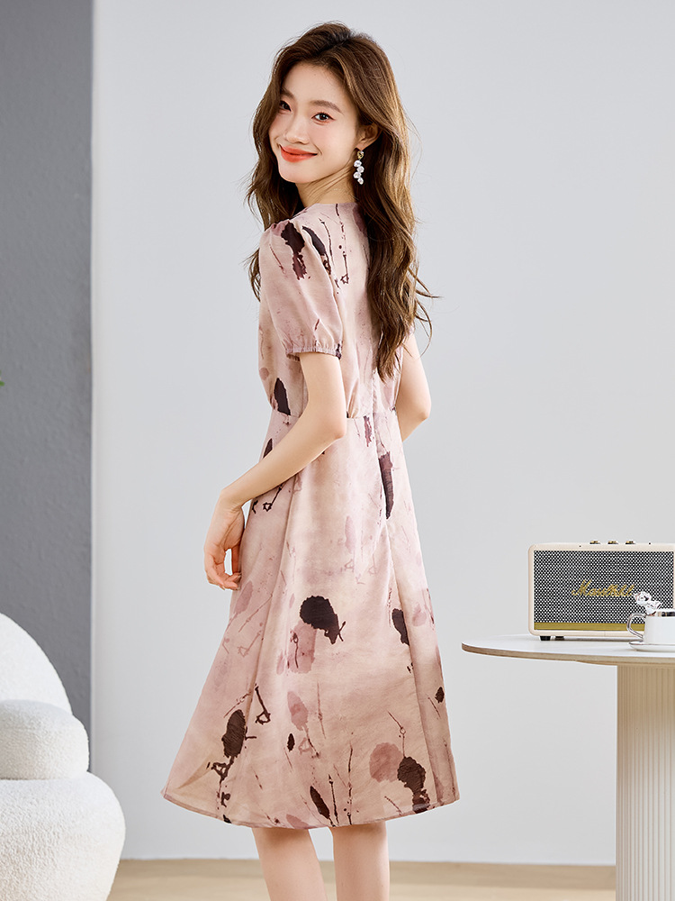 (Mới) Mã K3730 Giá 1490K: Váy Đầm Liền Thân Nữ Hatdi Hàng Mùa Hè Phục Cổ Cổ Điển Họa Tiết Hoa Cổ Chữ V Thời Trang Nữ Chất Liệu G04 Sản Phẩm Mới, (Miễn Phí Vận Chuyển Toàn Quốc).