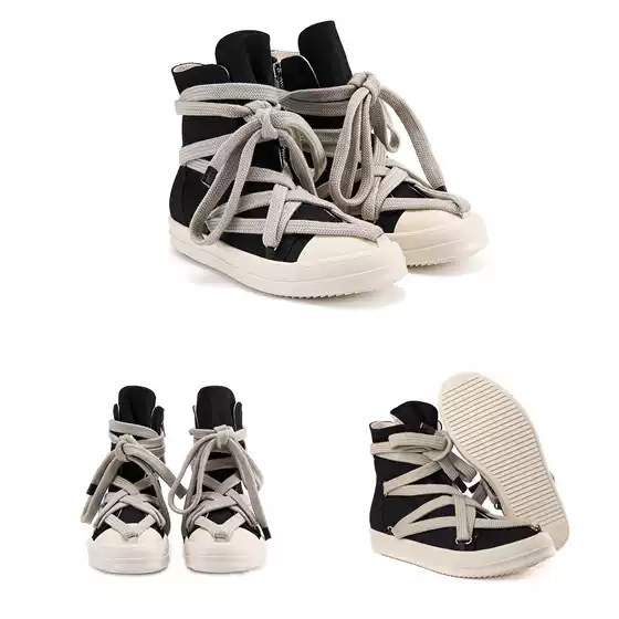 Versatile Casual Street Style Trendy High-Top Canvas Shoes 2026 European American Style Cross Lace-Up Thick Sole Height Increasing Men's Sneakers