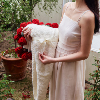 Handmade Rose Bouquet Blanket Valentine's Day Finished Rose Bouquet Blanket Mother's Day Wedding Wool Crocheted Gift