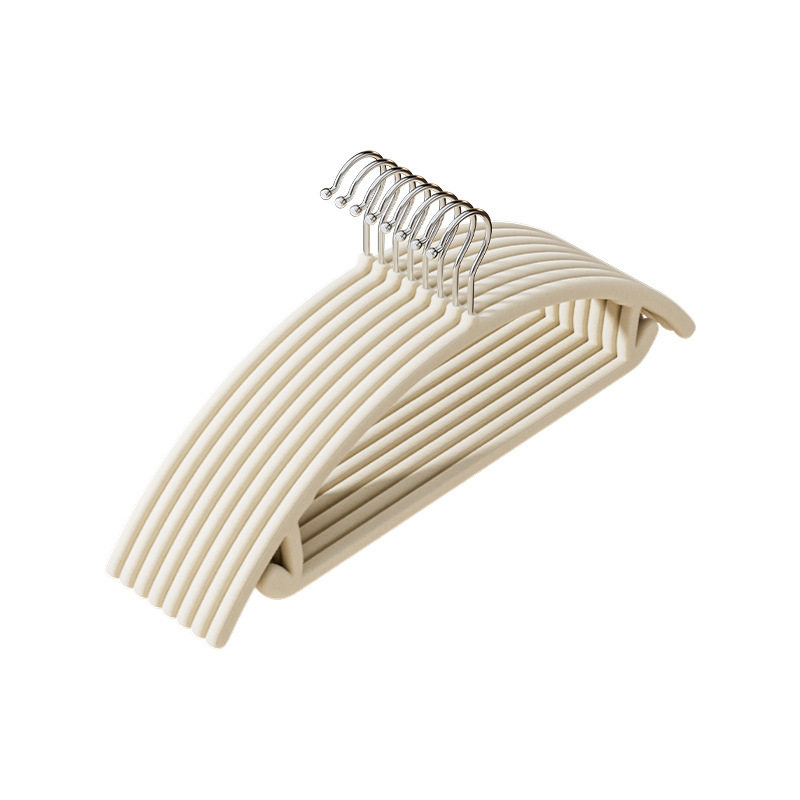 Flocking Clothes Hanger for Home Use, Seamless Wide Shoulder, Non-Slip, Lint-Free, Thickened and Reinforced, Storage and Drying Multifunctional Clothes Hanger