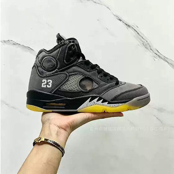 Aj5 Top Version Pure Original Sp Black Cicada Wing Retro Cross-Border Hot-Selling Putian Shoes Shock-Absorbing Non-Slip Basketball Shoes for Men and Women