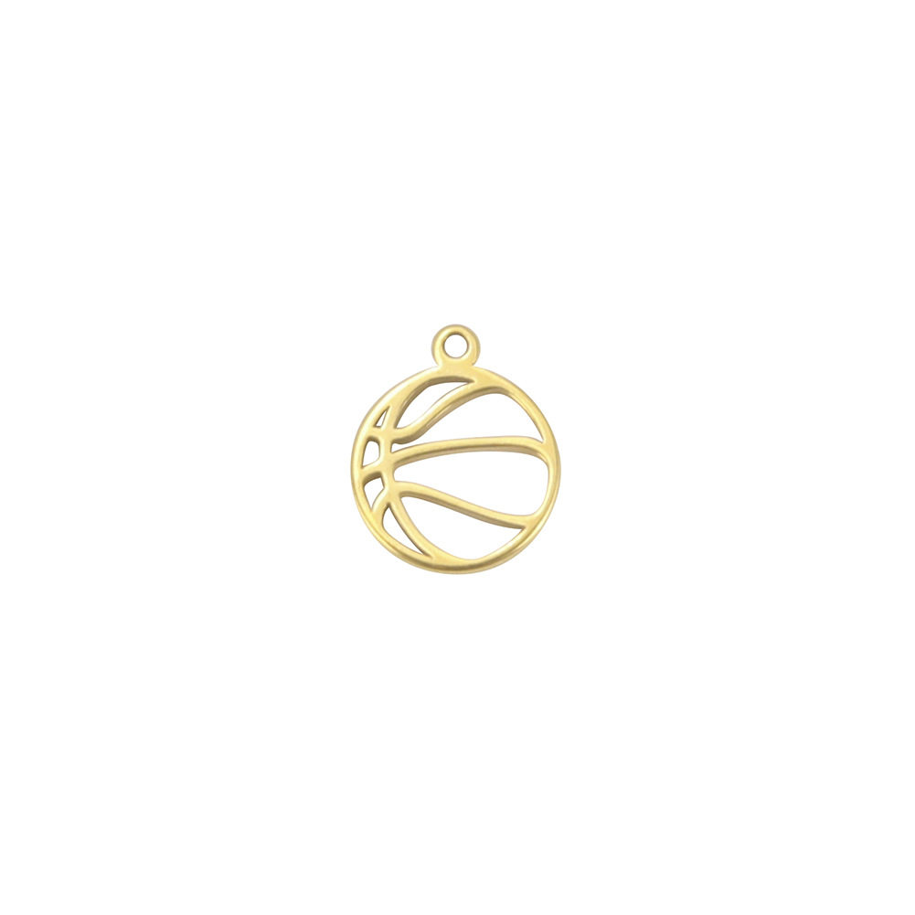 Europe and the United States cross-border personality new cutting stainless steel slide volleyball pendant gold basketball pendant factory outlet