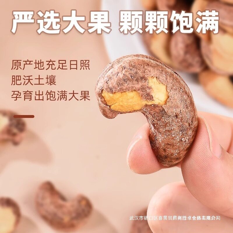 New Arrival with Skin Cashew Nuts Original Flavor Purple Skin Dried Fruit Wholesale Snacks Salt Baked Vietnamese Nuts Bulk Including Bags Group Wood