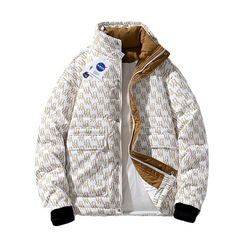 NASA Joint name 2023 Winter new stand collar down jacket men's loose all-match youth fashion brand casual jacket