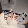 New large size 15.8cm myopia frame frame men's large face half frame flat lens can be equipped with myopia lens women