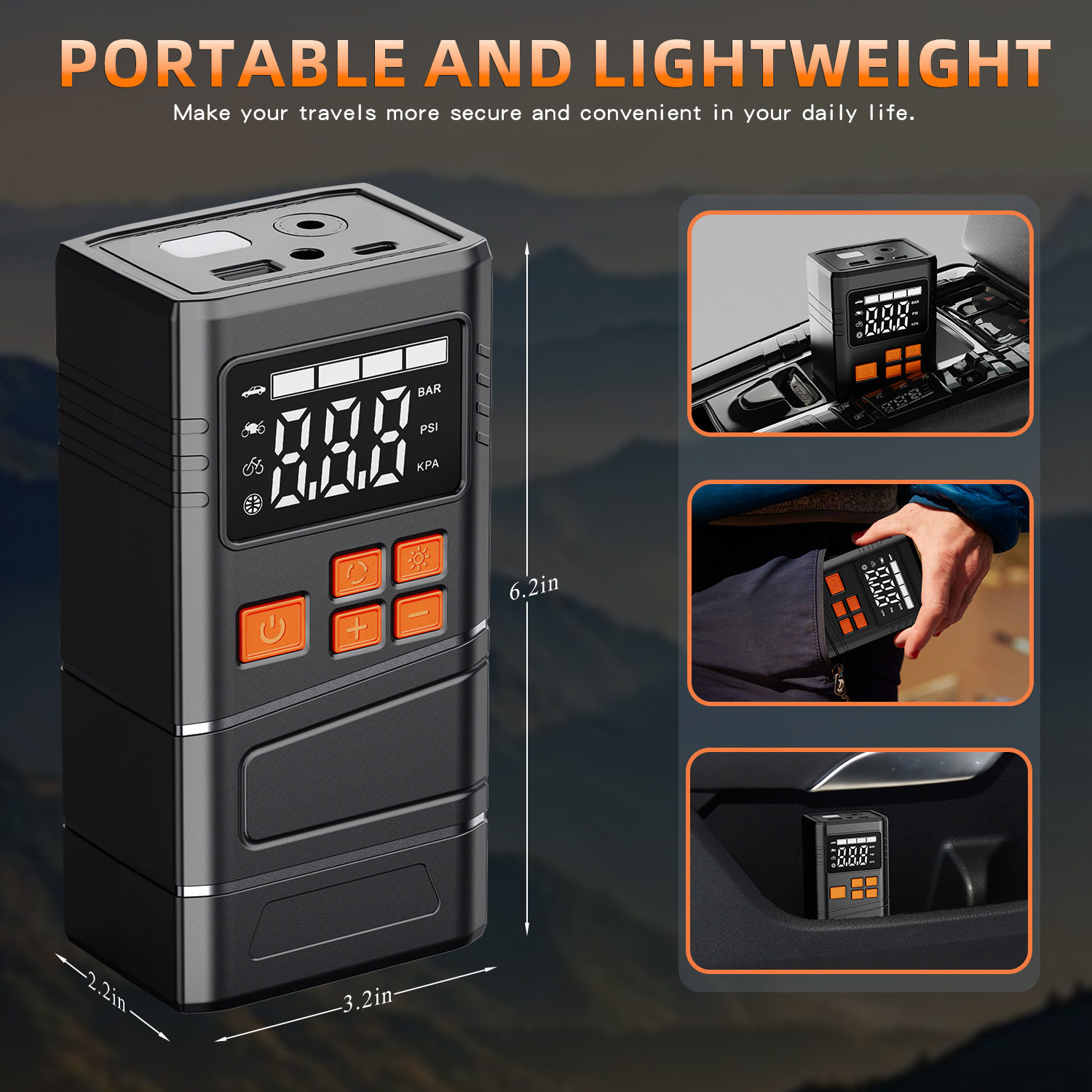 Cross-Border New Model 22-Cylinder Air Pump Electric Inflator with Digital Display Tire Inflator Led Light Lighting Car Air Pump
