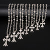 Crocky Star CH Hip Hop Nightclub Fashion Brand Cross Necklace Handmade Chain Valentine's Day Gift Vintage Imitation Silver Hanging Chain