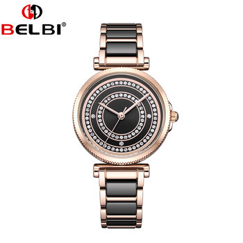 BELBI Bibi Ceramic Niche Light Luxury Girl Fashion Joker Watch Factory Wholesale Direct Supply Shake Audio and Video Number