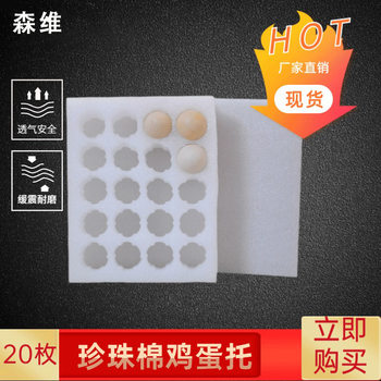 Egg Tray Pearl Cotton 20 Pieces Egg Tray Shock-Proof and Anti-Fall Packaging Express Logistics Packaging Pearl Cotton