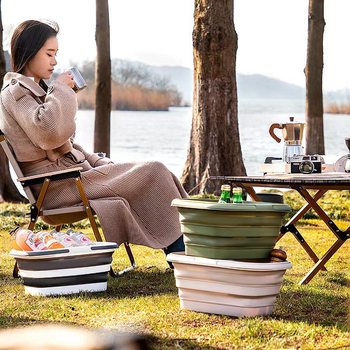 Large Capacity Picnic Basket High Beauty Value Ins Style Convenient Portable Basket Outdoor Spring Tour Picnic Outing Foldable Basket