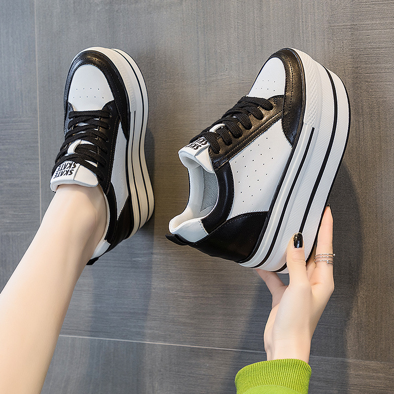 Giày Thể Thao Tăng Chiều Cao Nữ Mũi Tròn Tăng Chiều Cao Đế Cao Hàng Mùa Xuân Thu Đông