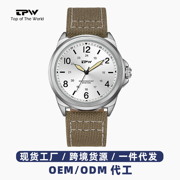 Cross-Border Popular Student Men's Watch Business Casual Belt Model Waterproof Thin Pointer Type Men's Quartz Watch Dropshipping