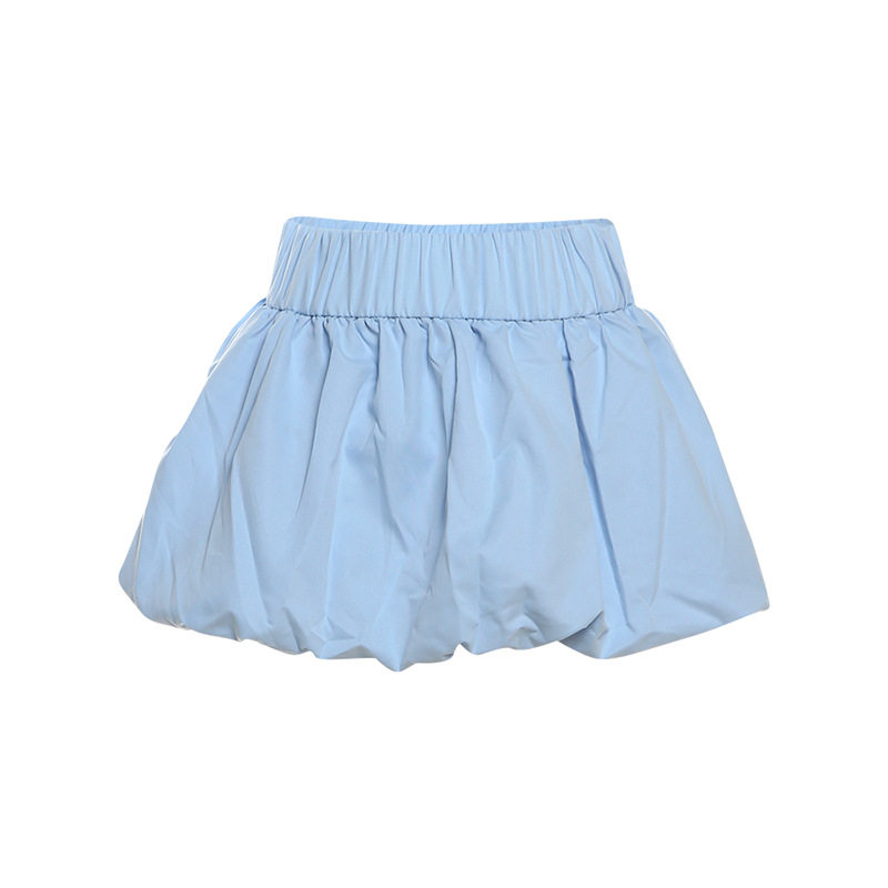 Summer Womens Bubble Skirt High Waist Solid Color Versatile Design Casual Wear for Parties or Outings Wholesale