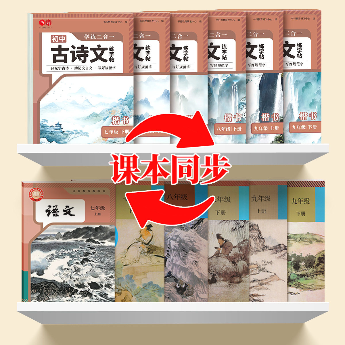 Grade 789 Ancient Poetry and Essay Practising Copybook Junior High School Students Must Memorize Ancient Poetry and Essay Copying Red Book