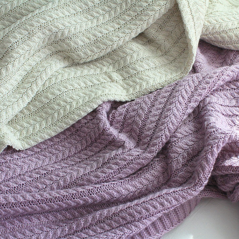 Wool Blanket Knitted Wool Blanket Ready for Delivery American Style Towel Blanket Solid Color Bedside Towel New Style