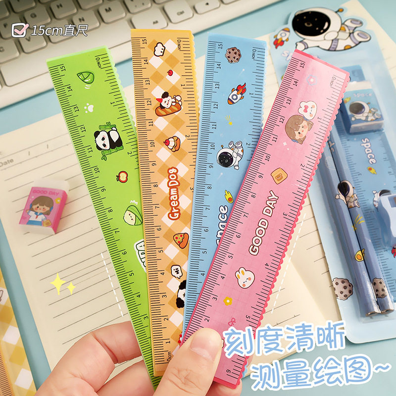 Cartoon Learning Stationery Set Small Gift for Primary School Students Five-Piece Set Pencil Eraser Ruler Learning Supplies Wholesale
