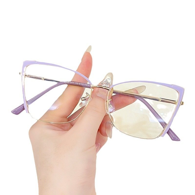 G98-001 new retro anti-blue light glasses frame Internet celebrity same fashion high-looking plain glasses big eye glasses frame