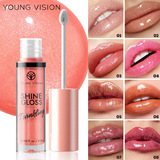 Блеск для губ YOUNG VISION с мелким блеском, 13-цветный перламутровый зеркальный блеск для губ, ледяная прозрачная белоснежная ламинированная глазурь для губ