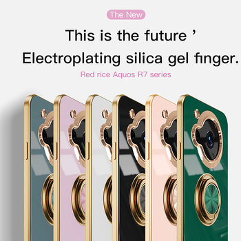 Aquos Sharp R10 Mobile Phone Case Suitable for R9/R7/R8Pro Solid Color Electroplating Protective Cover Ring Holder Car