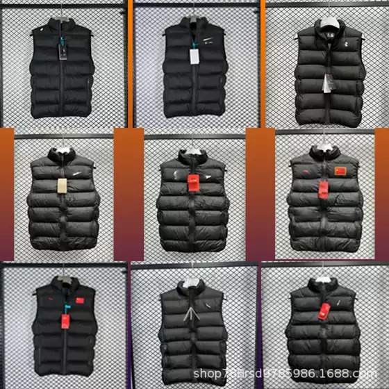 Cross-Border Dropshipping Autumn and Winter Men's Vest Jacket Trendy Sleeveless Thickened Cotton Vest Warm Men's Jacket