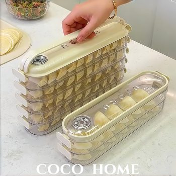 Dumpling Storage Box for Refrigerator, Food-Grade Freezer Box, Kitchen Gap Dumpling Box, Non-Stick Bottom Quick-Freezing Preservation Box