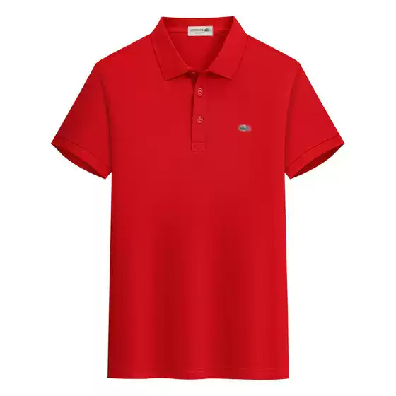 Summer Export French Fish Polo Shirt Men's Short-Sleeved T-Shirt Lapel Embroider Casual Wear Simple and Casual