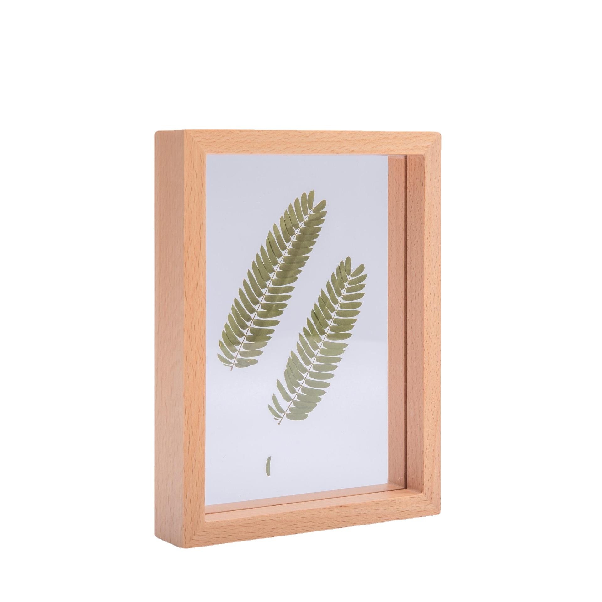 A4 Creative Photo Frame Table Stereo Hollow 6-Inch 7-Punch-Free Double-Sided Glass Plant Specimen Frame Picture Frame