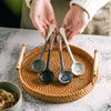 Ceramic heat-resistant coffee spoon long handle vintage Japanese clay seasoning mixing spoon wholesale stoneware handmade ins style small