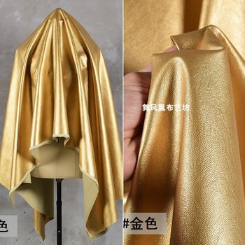 Bright Gold pu Soft Leather Soft Matte Artificial Leather Imitation Leather Soft Locomotive Coat Leather Jacket Clothing Fabric