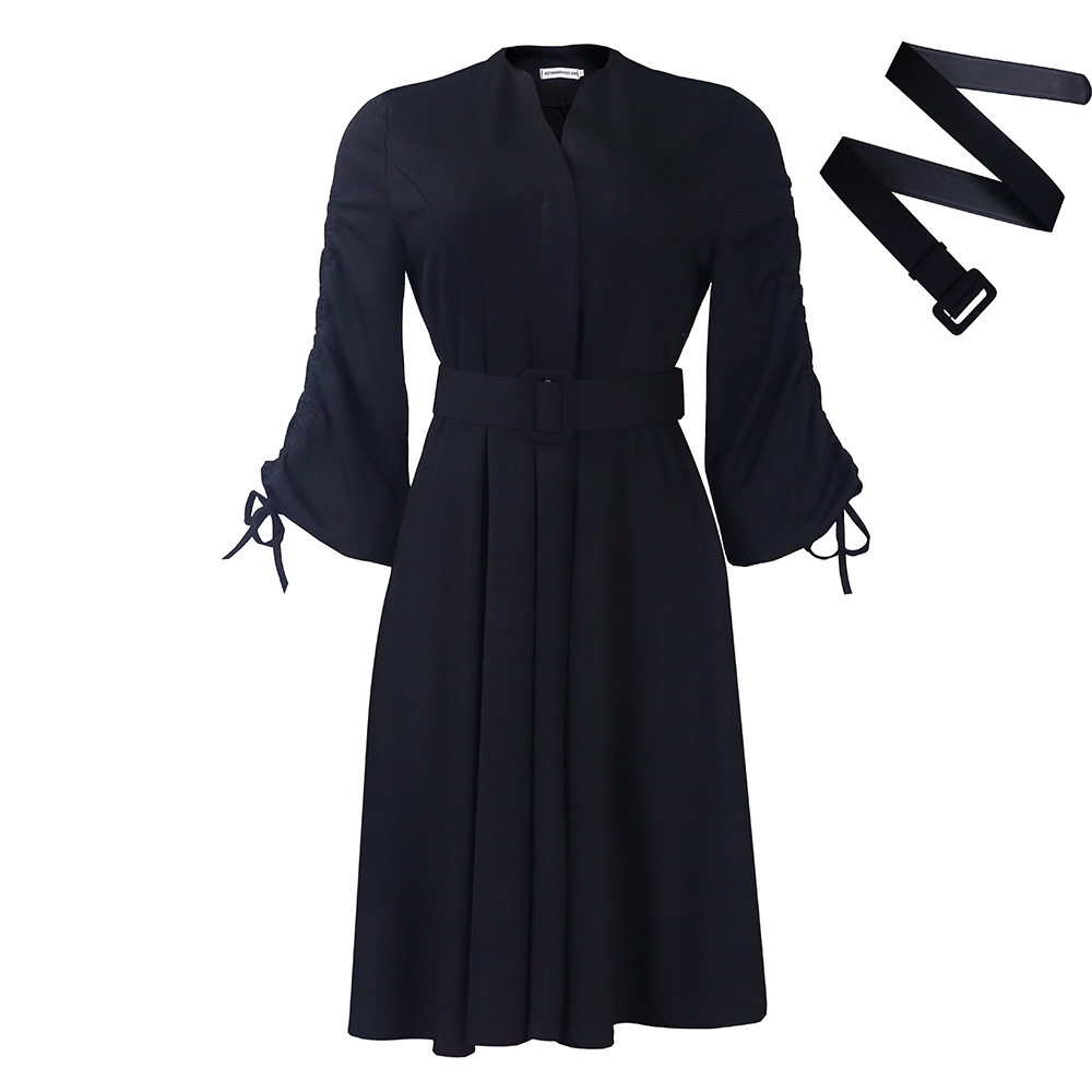 Plus Size A Line Dress Fashionable Wrinkled Design Elegant Style Autumn Winter Collection for Women Wholesale