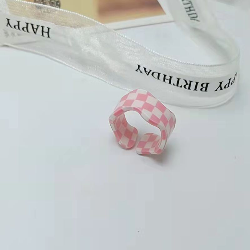 现货树脂醋酸戒指女混合彩色圆形方形指环套装外贸内销指圈批发