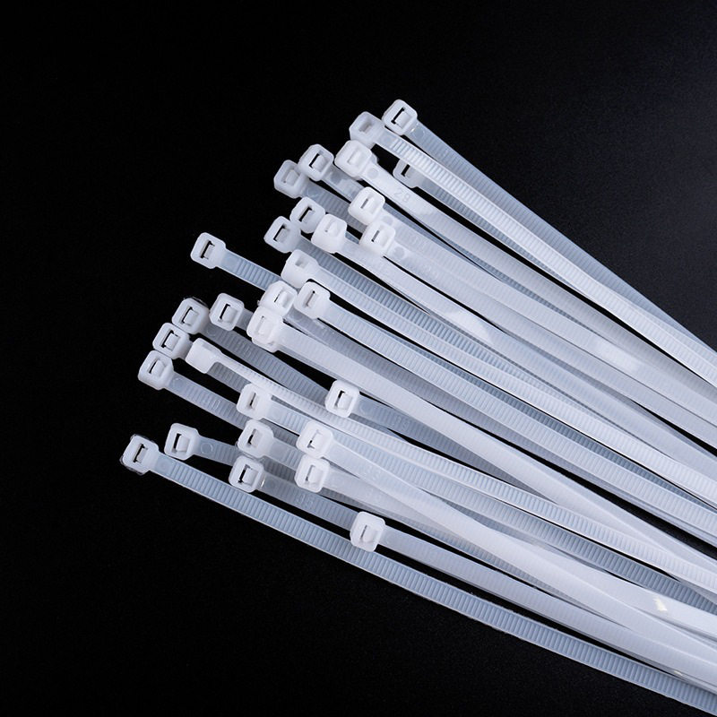 100 Pieces in Stock, Individually Packaged Black and White Plastic Cable Ties, Snap-On Cable Ties, Self-Locking Nylon Cable Ties