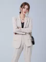 New Spring Heavyweight Silk Suit Women's Long-Sleeved Mulberry Silk Black Suit Two-Piece Commuter Business Wear