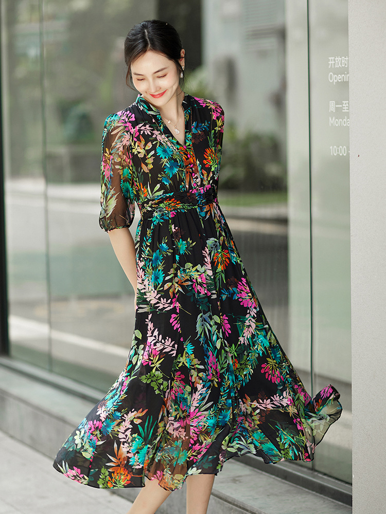 (Mới) Mã K6997 Giá 3420K: Váy Đầm Liền Thân Nữ Shtde Hàng Mùa Hè Họa Tiết Hoa Thời Trang Nữ Chất Liệu Lụa Tơ Tằm G06 Sản Phẩm Mới, (Miễn Phí Vận Chuyển Toàn Quốc).