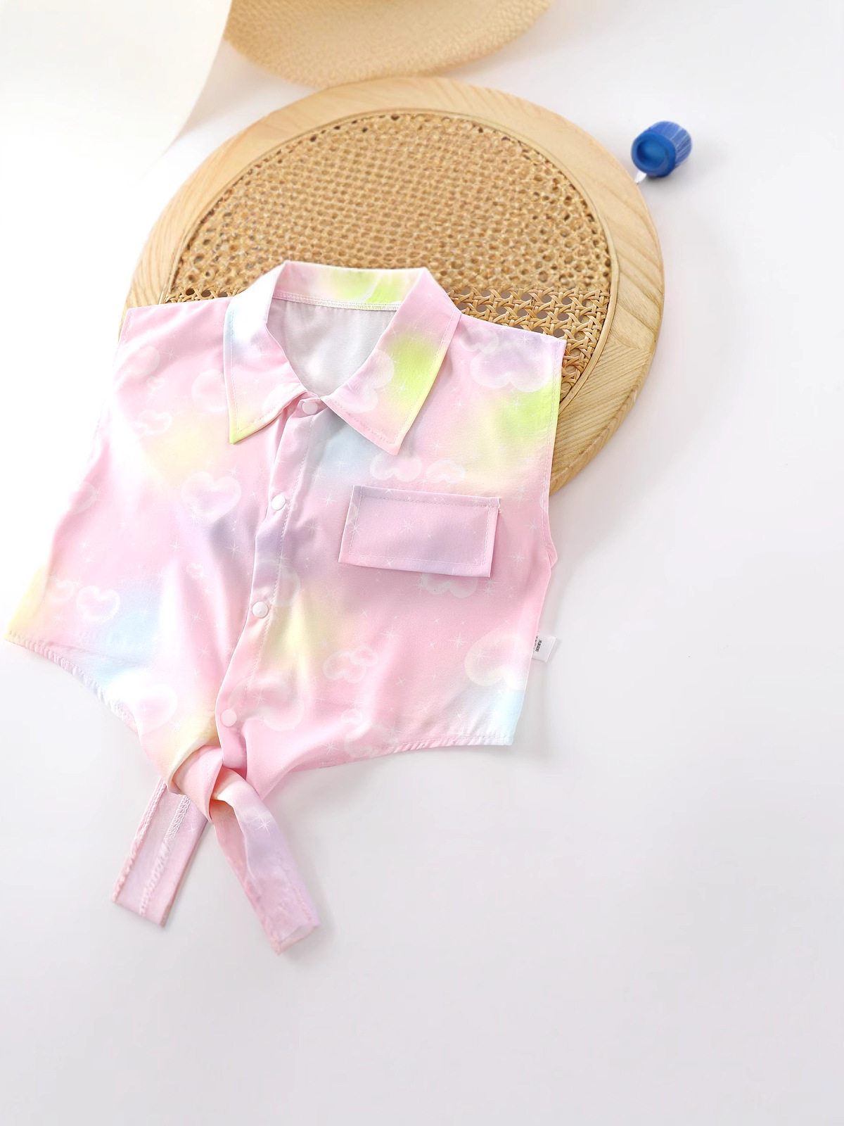 Nuovo set canotta fresca stampata bambine, estivo carino stile pastorale outfit pantaloni anti-zanzare rinfrescante